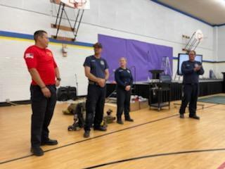 Firefighters at Fire Safety Assembly 